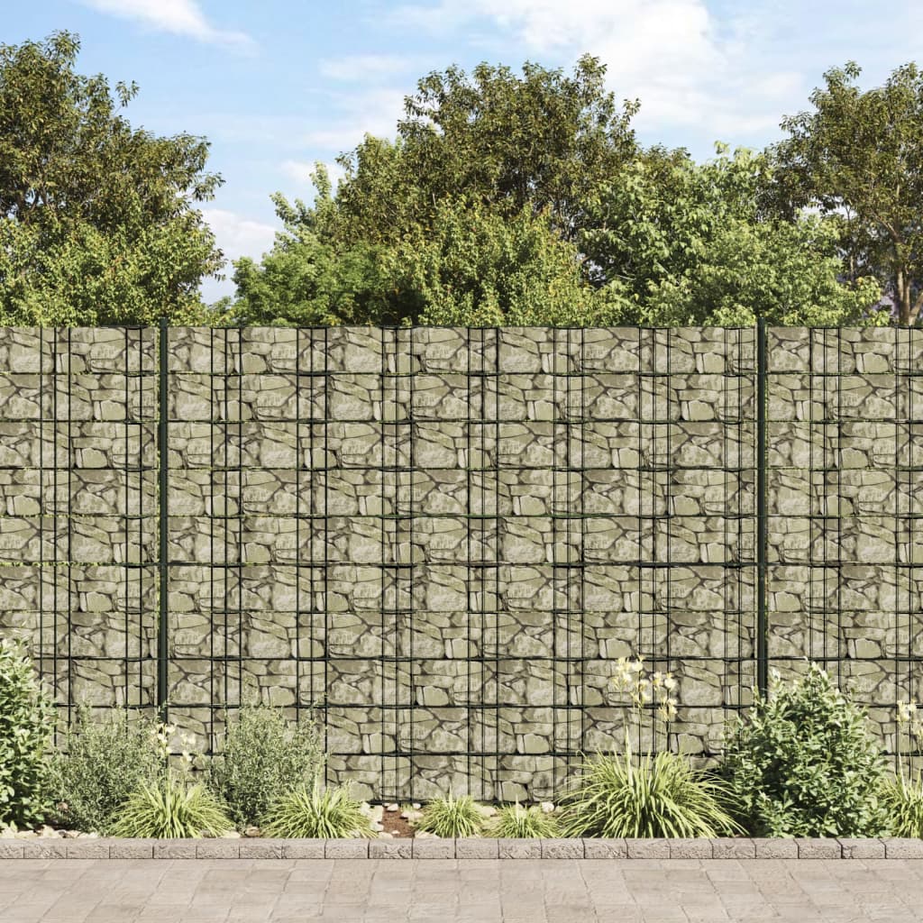 Vidaxl tuinscherm steenpatroon 35x0,19m pvc grijs