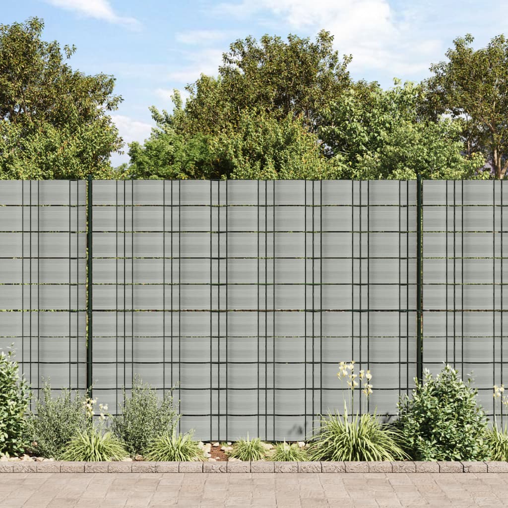 Vidaxl tuinschermen 10 st 252,5x19m pvc steengrijs