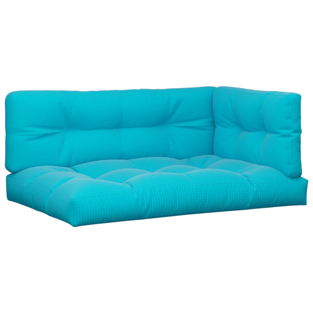 VidaXL Palletkussens 3-delig stof turquoise