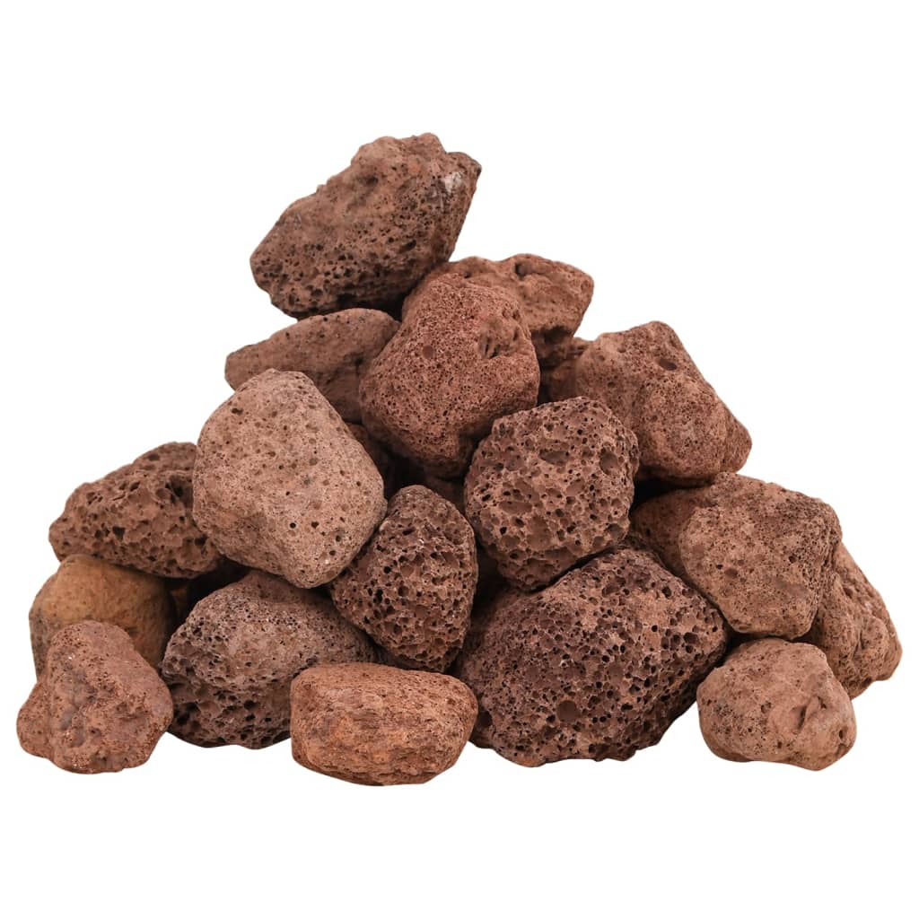 Vidaxl lavastenen 10 kg 3-5 cm rood