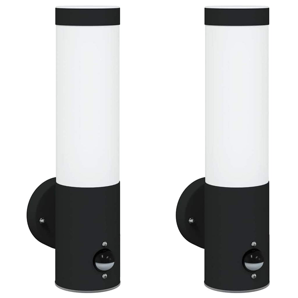 Vidaxl buiten wandlamp 2 st zwart 12 x 8,5 x 29 cm
