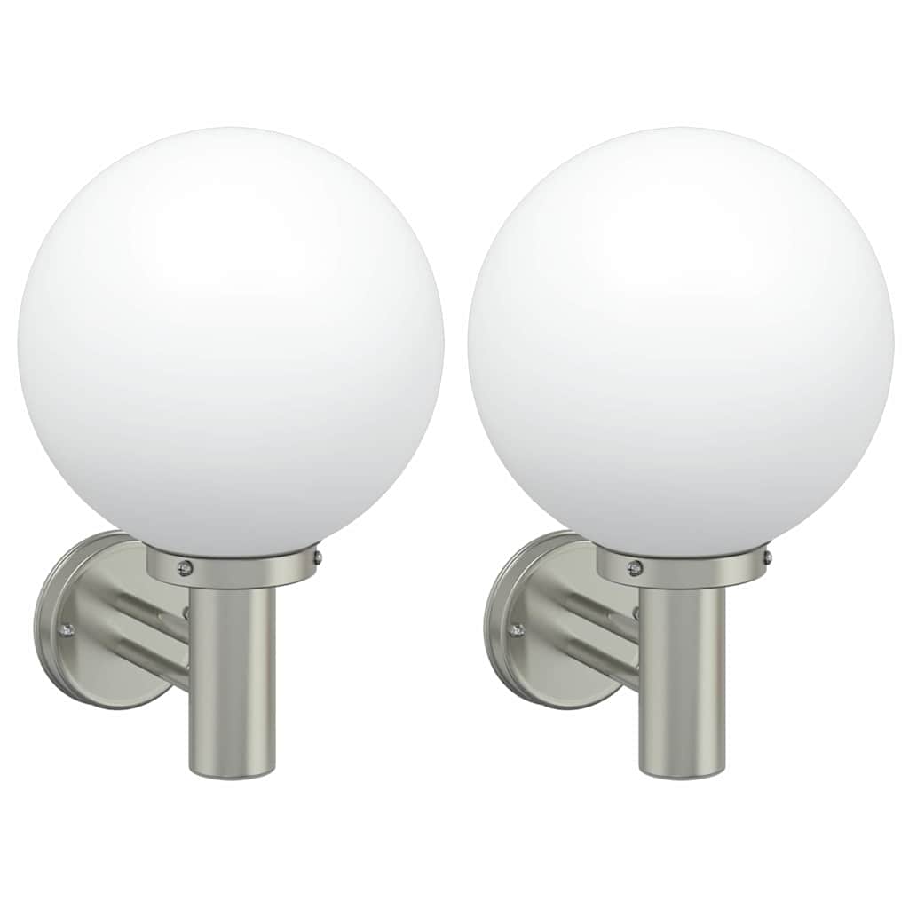 Vidaxl buiten wandlamp 2 pcs zilver 28 x 25 x 38 cm