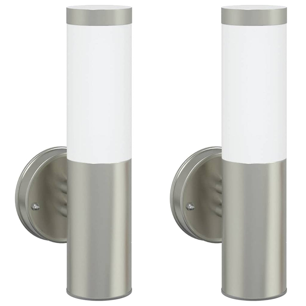 Vidaxl buiten wandlamp 2 st zilver 15 x 7,5 x 33 cm