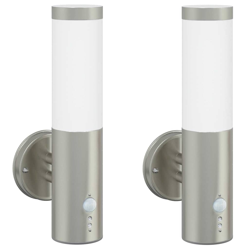 Vidaxl buiten wandlamp 2 pcs zilver 15 x 7,5 x 33 cm
