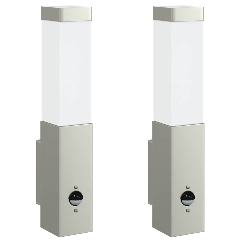 Vidaxl buiten wandlamp 2 st zilver 10.5 x 6 x 33 cm
