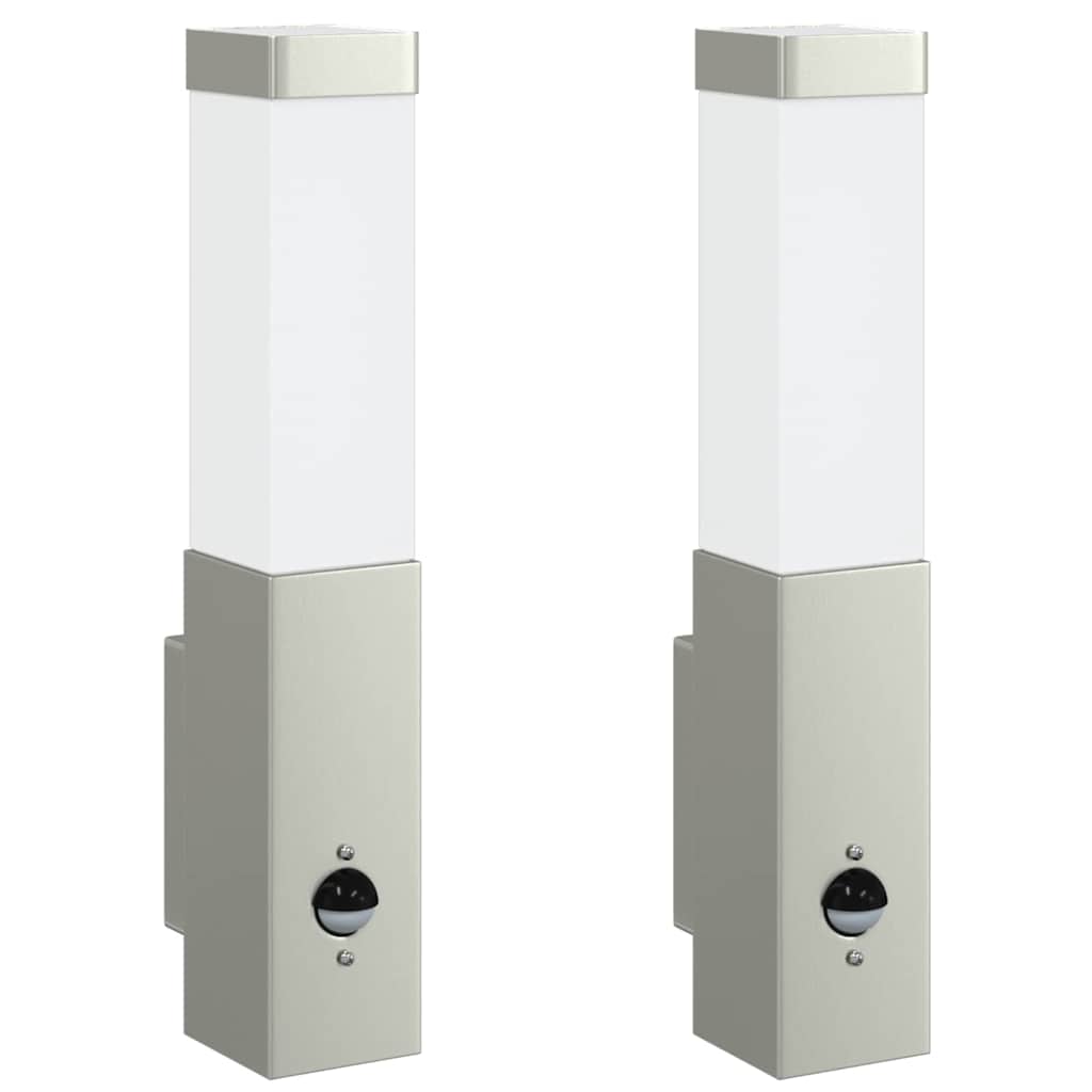 Vidaxl buiten wandlamp 2 pcs zilver 10.5 x 6 x 33 cm