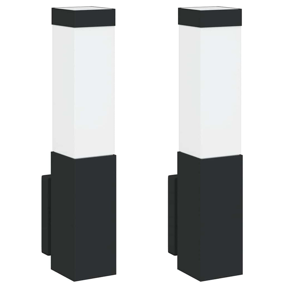 Vidaxl buiten wandlamp 2 st zwart 10.5 x 6 x 33 cm