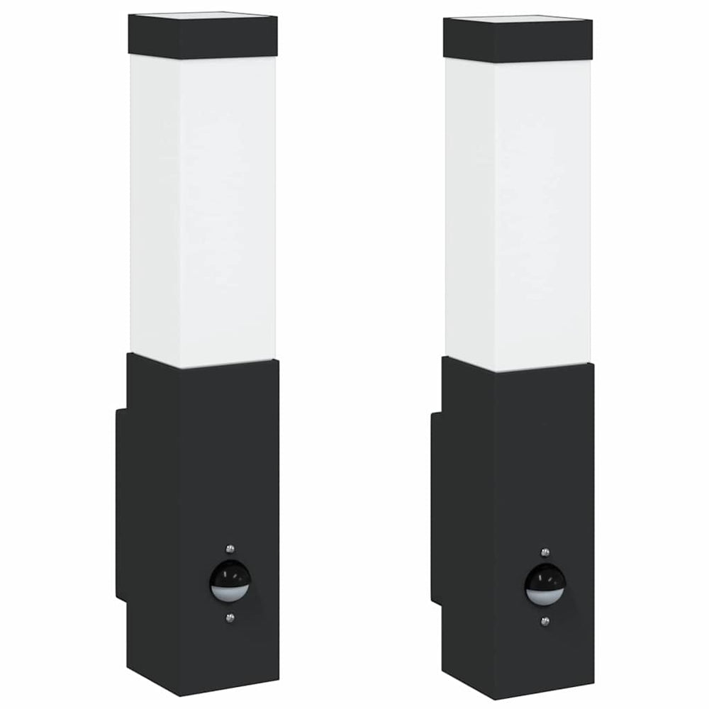 Vidaxl buiten wandlamp 2 st zwart 10.5 x 6 x 33 cm