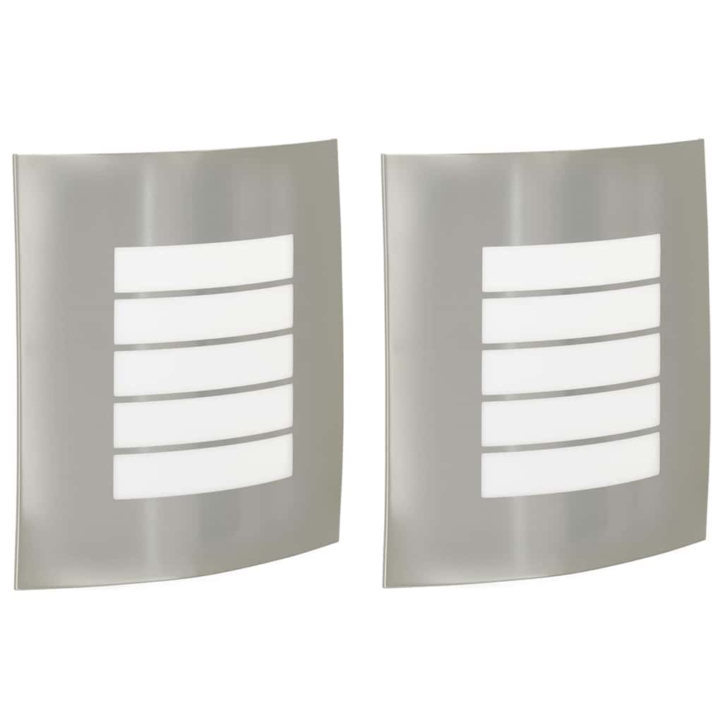 Vidaxl buiten wandlamp 2 pcs zilver 23.5 x 9 x 26 cm