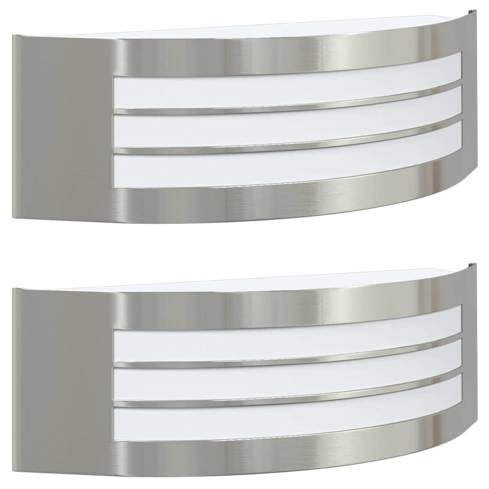 Vidaxl buiten wandlamp 2 st zilver 32 x 10 x 10 cm