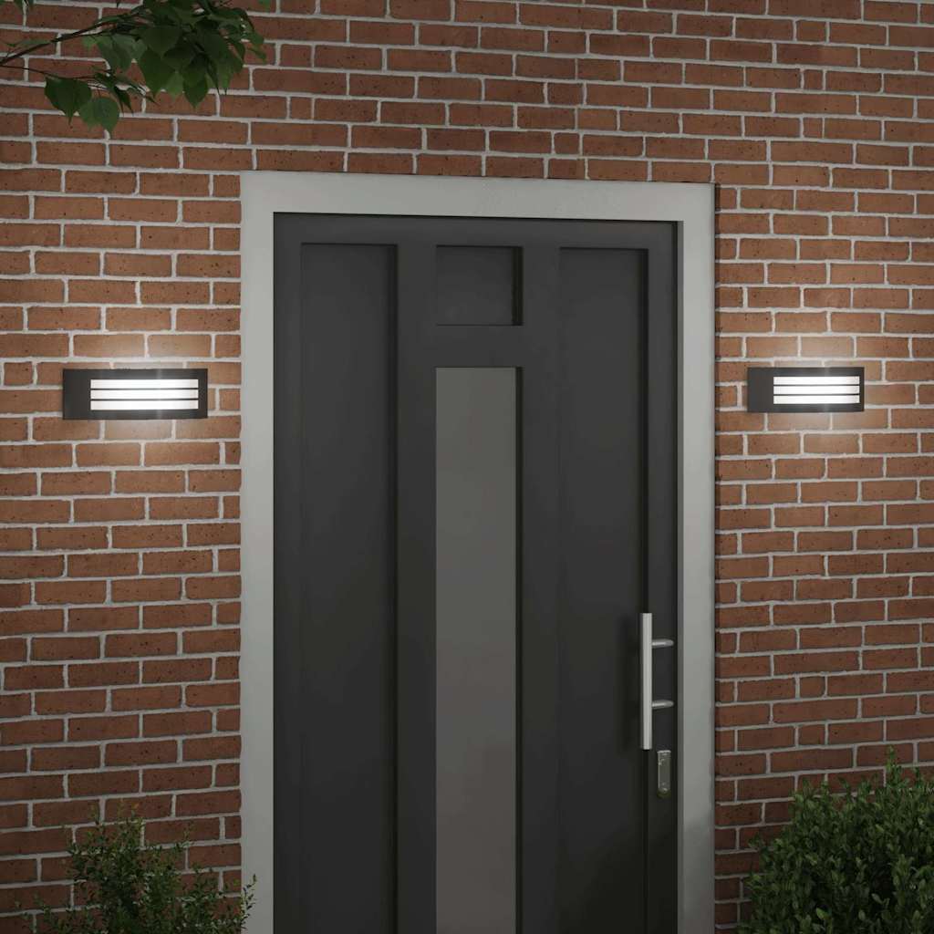 Vidaxl buiten wandlamp 2 pcs zwart 32 x 10 x 10 cm