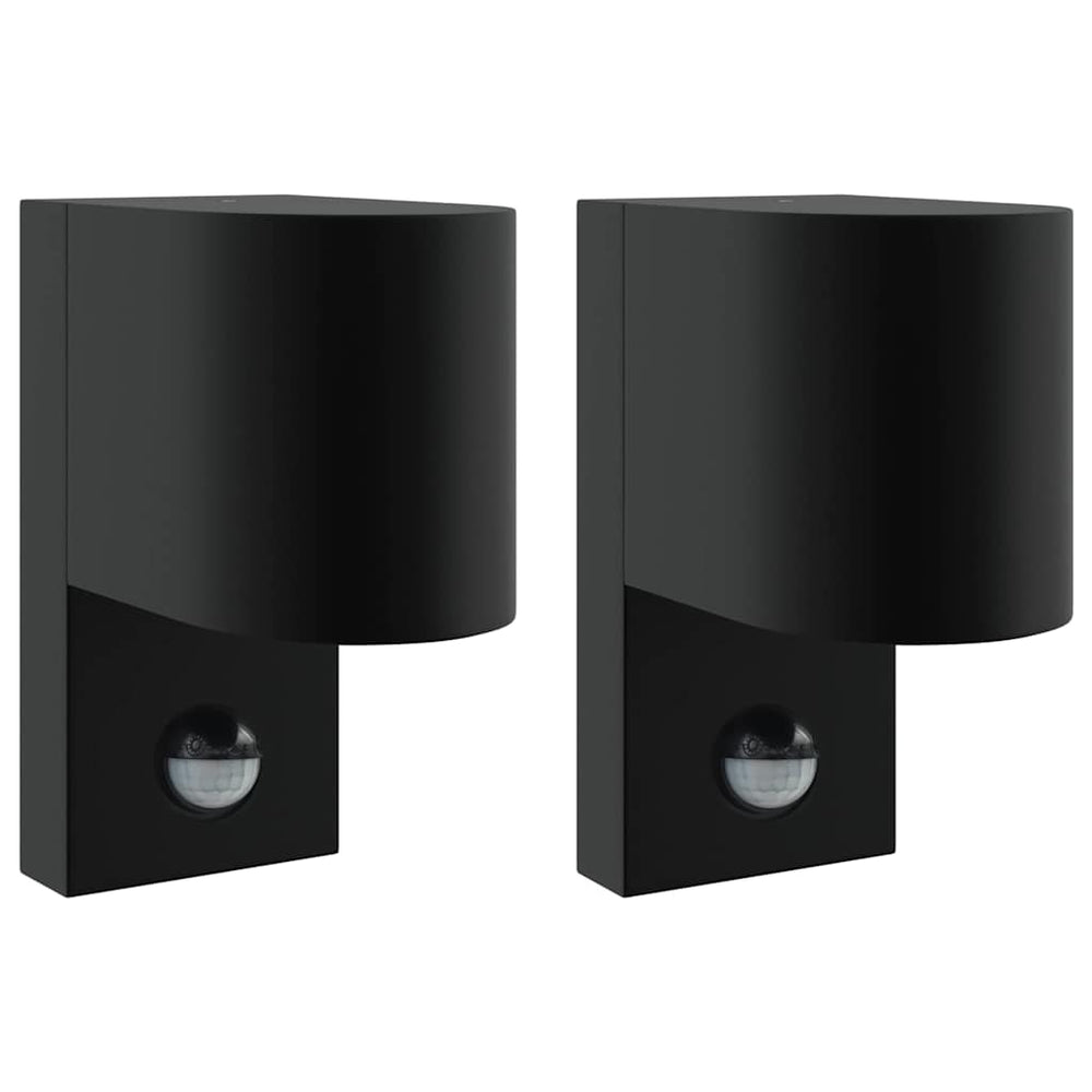 Vidaxl buiten wandlamp 2 st zwart 12 x 7 x 15 cm roestvrij staal