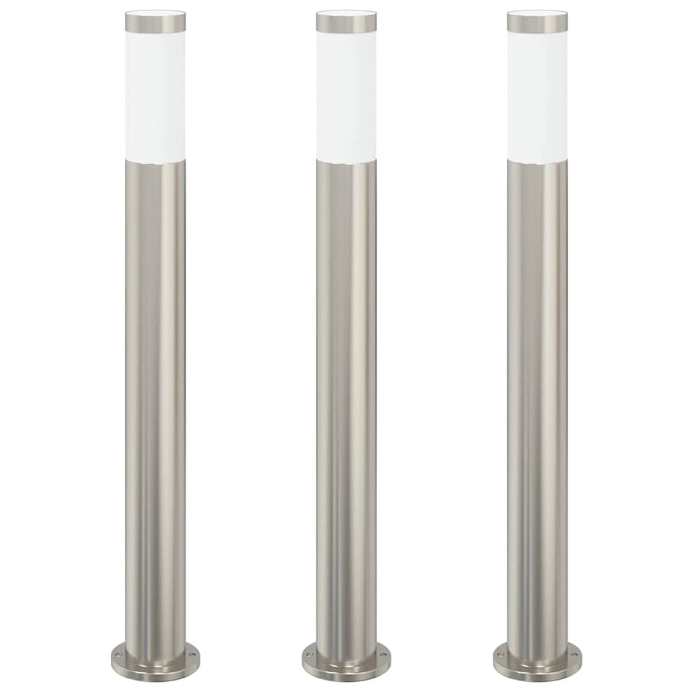 Vidaxl bolderverlichting 3 stuks 80 cm rvs ip44