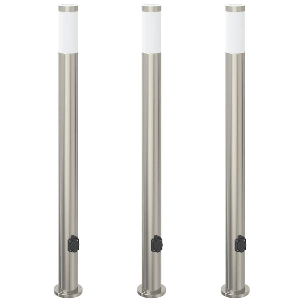 Vidaxl bolderverlichting met stopcontact 3 stuks 110 cm