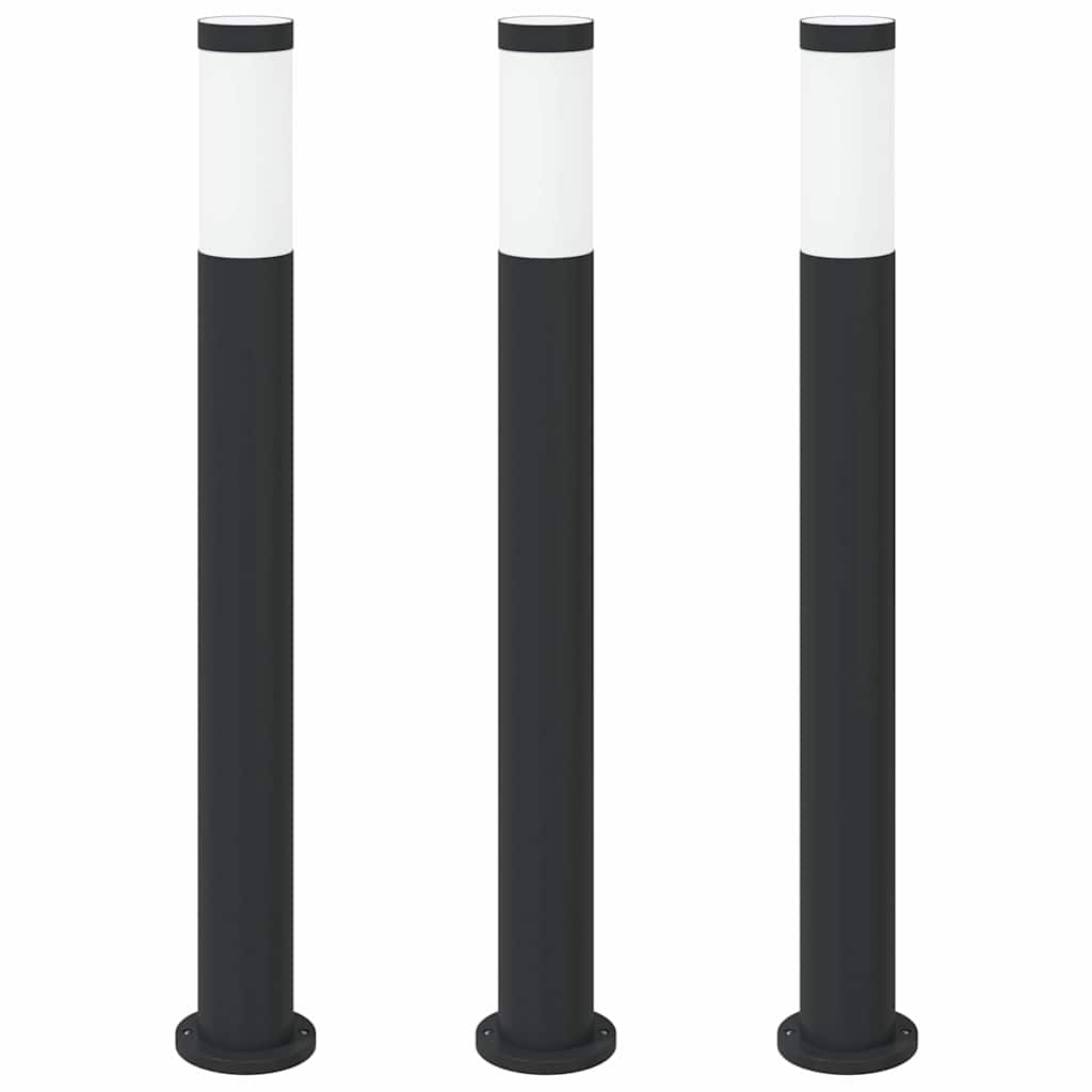 Vidaxl bolderverlichting 3 stuks 80 cm rvs ip44