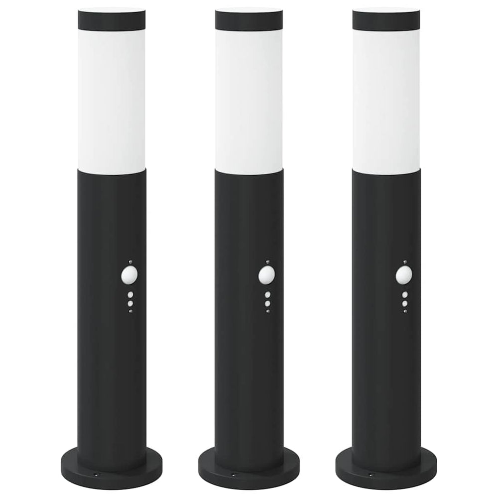 Vidaxl bolderverlichting met sensor 3 stuks 50 cm rvs ip44