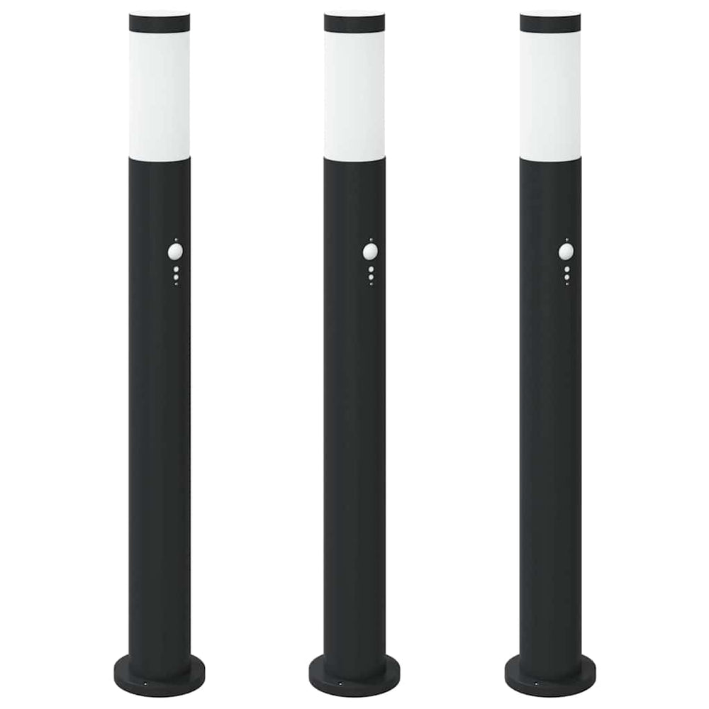 Vidaxl bolderverlichting met sensor 3 stuks 80 cm rvs ip44