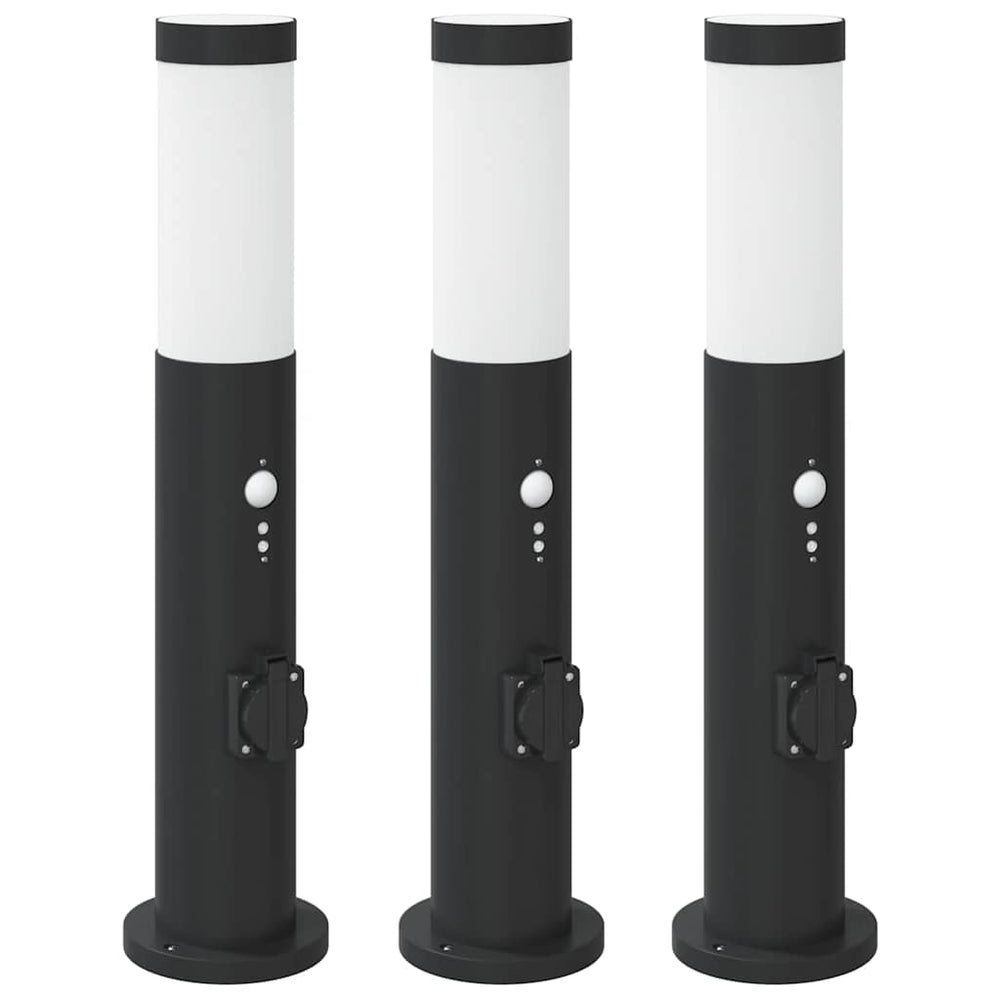 Vidaxl bolderverlichting met sensor en stopcontact 3 stuks 50 cm