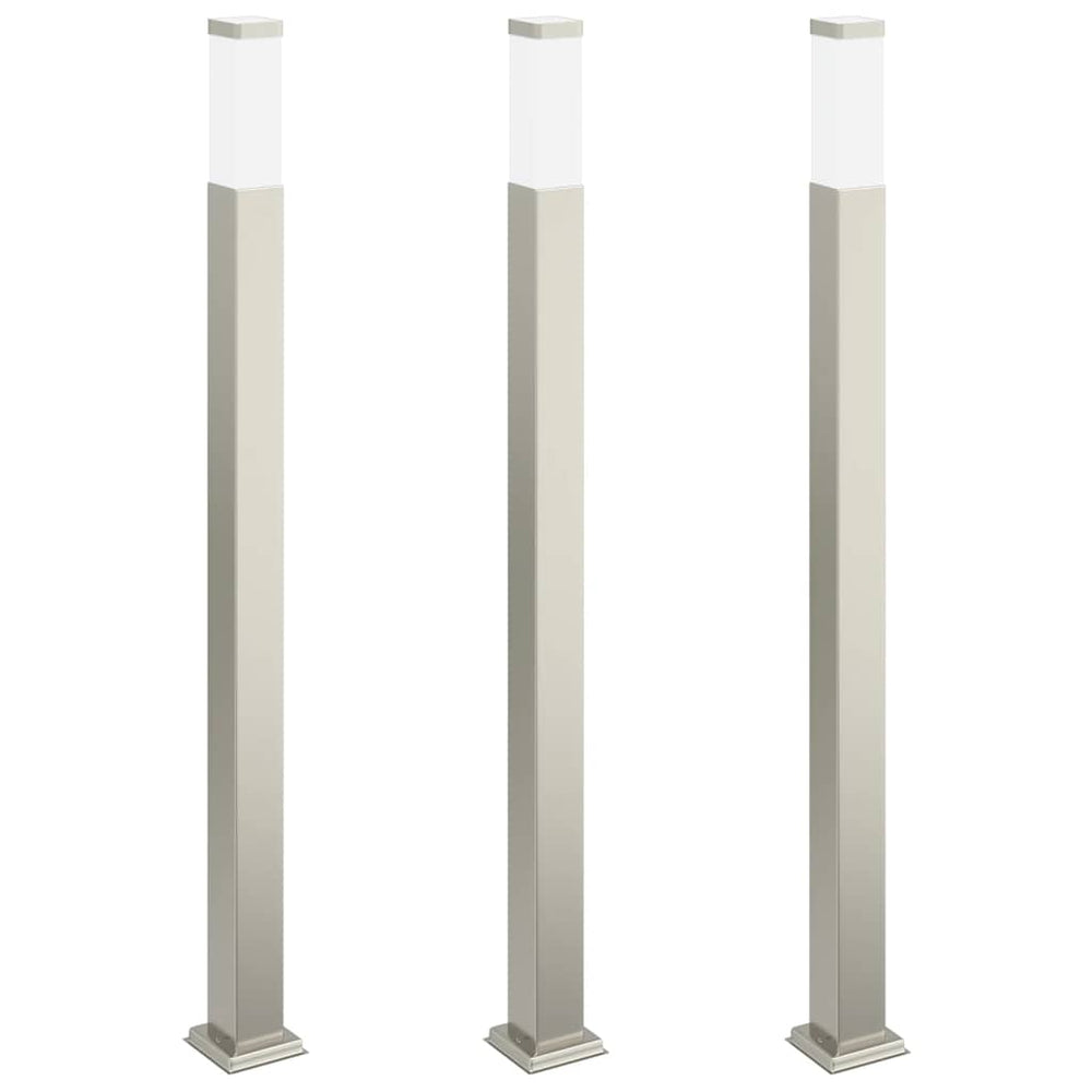 Vidaxl bolderverlichting 3 stuks 110 cm rvs ip44