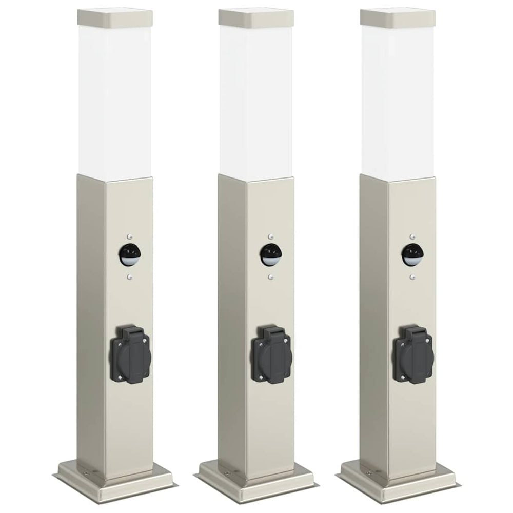 Vidaxl bolderverlichting met sensor en stopcontact 3 stuks 50 cm