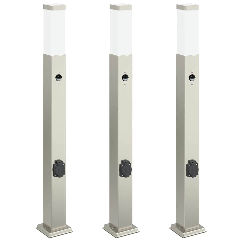 Vidaxl bolderverlichting met sensor en stopcontact 3 stuks 80 cm