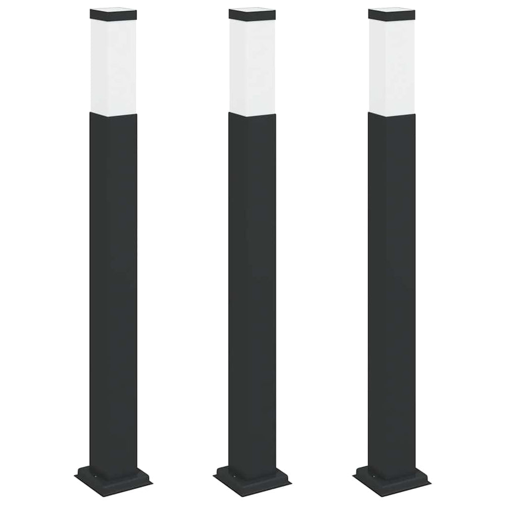 Vidaxl bolderverlichting 3 stuks 80 cm zwart ip44