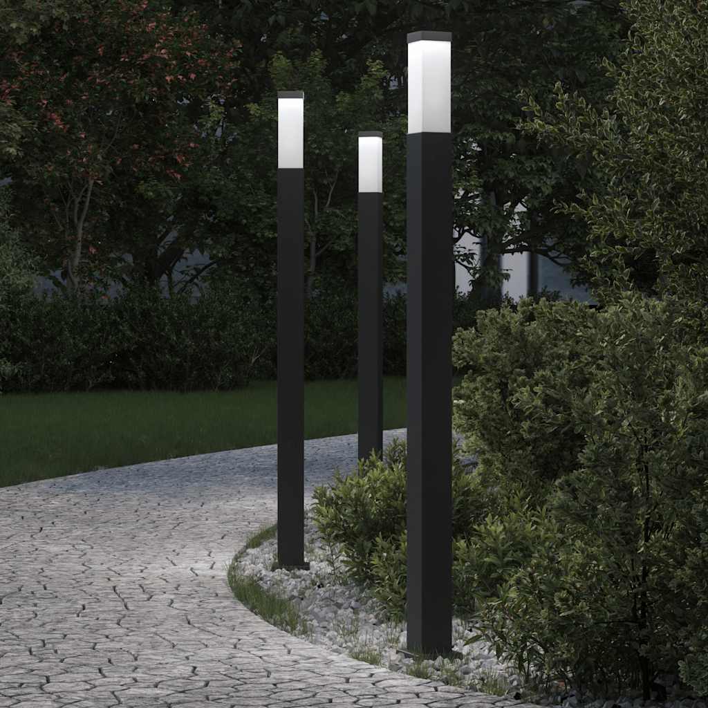 Vidaxl bolderverlichting 3 stuks 110 cm zwart ip44