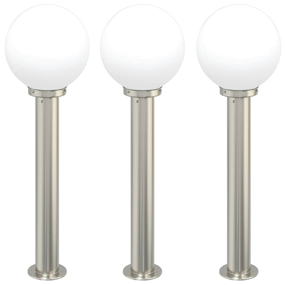 Vidaxl bolderverlichting 3 stuks 80 cm rvs ip44