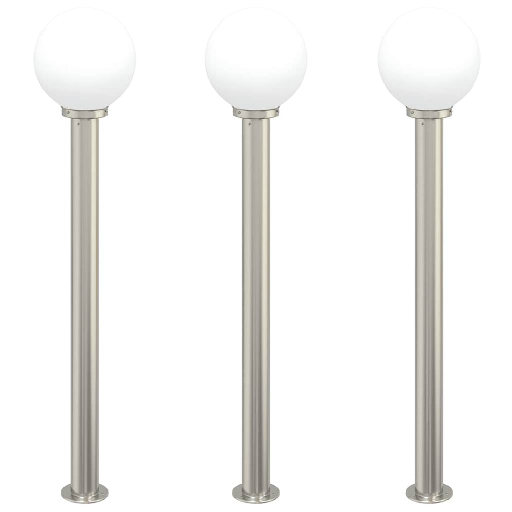 Vidaxl bolderverlichting 3 stuks 120 cm rvs ip44