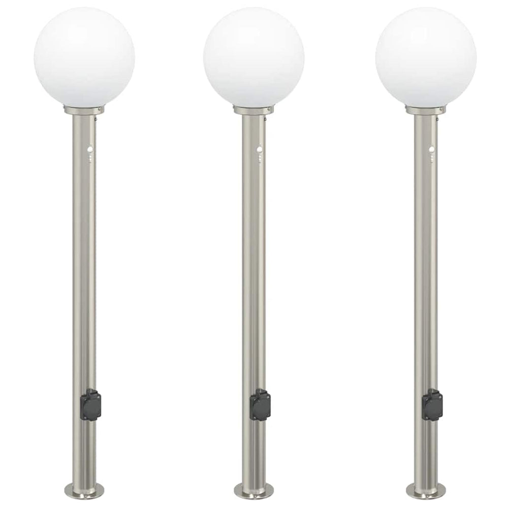 Vidaxl bolderverlichting met sensor en stopcontact 3 stuks 120 cm