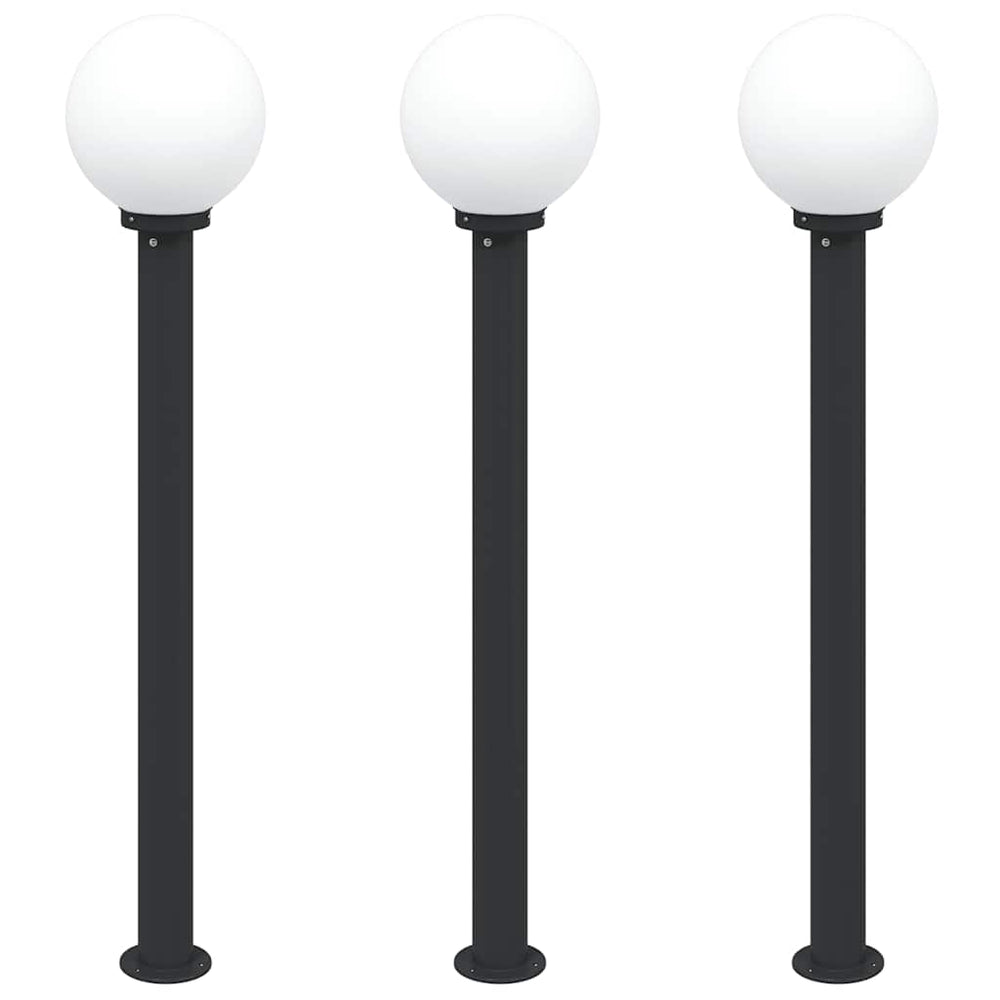 Vidaxl bolderverlichting 3 stuks 120 cm zwart ip44