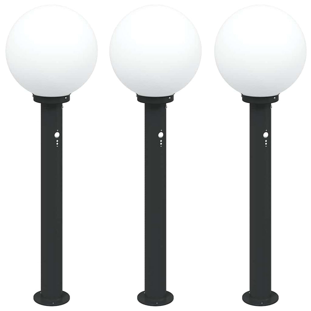 Vidaxl bolderverlichting met sensor 3 stuks 80 cm zwart ip44