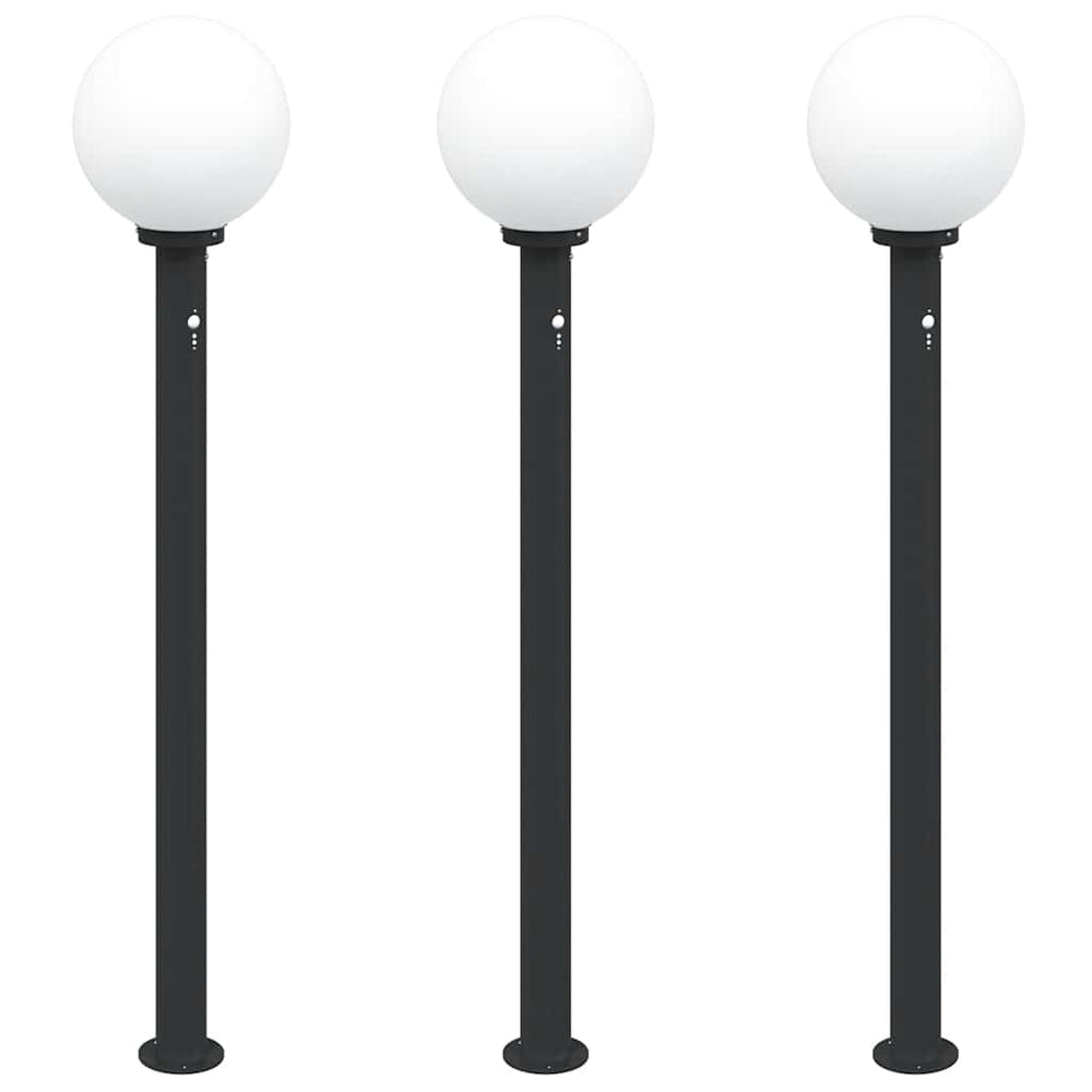 Vidaxl bolderverlichting met sensor 3 stuks 120 cm zwart ip44