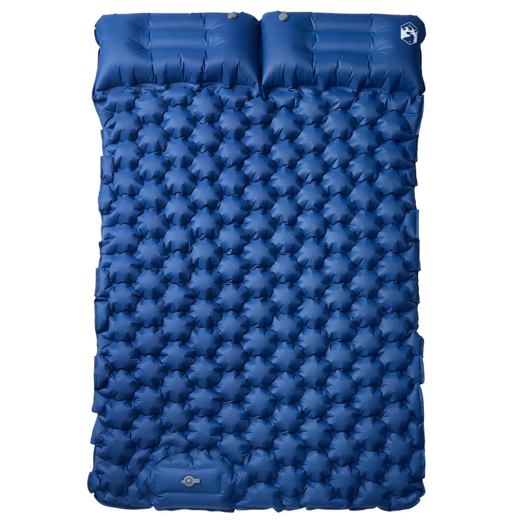 Vidaxl kampeermatras met kussens zelfopblazend 2-persoons marineblauw