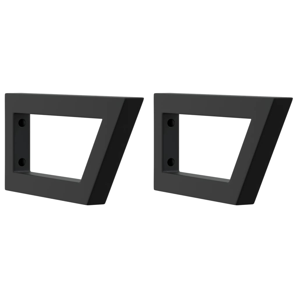 Vidaxl wandbeugels voor wasbak 2 st trapezium staal zwart