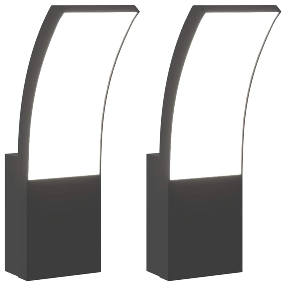 Vidaxl buitenwandlampen 2 st led gegoten aluminium zwart