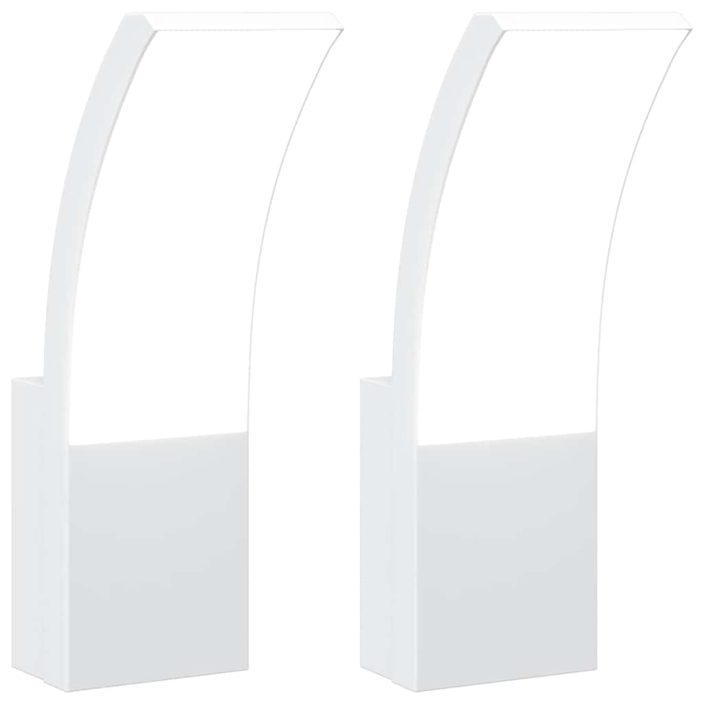 Vidaxl buitenwandlampen 2 st led gegoten aluminium wit