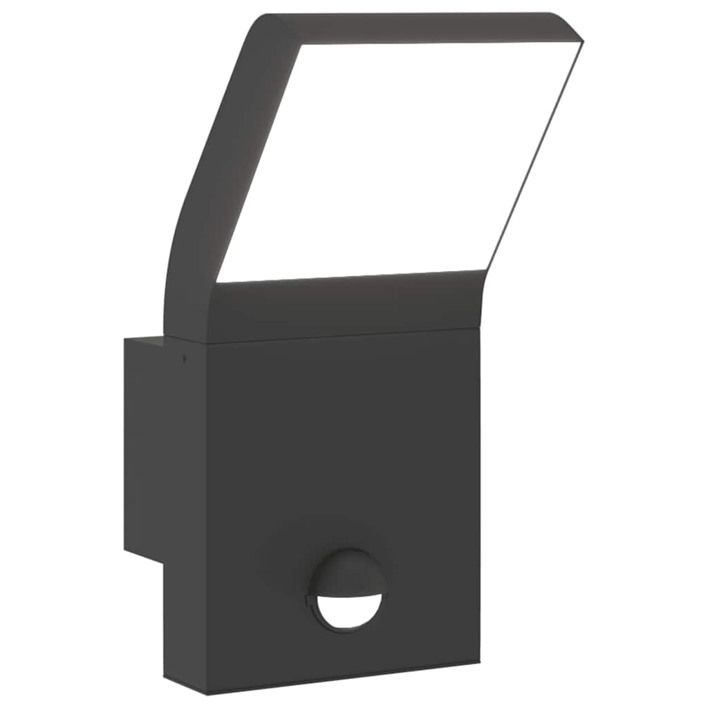 Vidaxl buitenwandlamp led met sensoren gegoten aluminium zwart