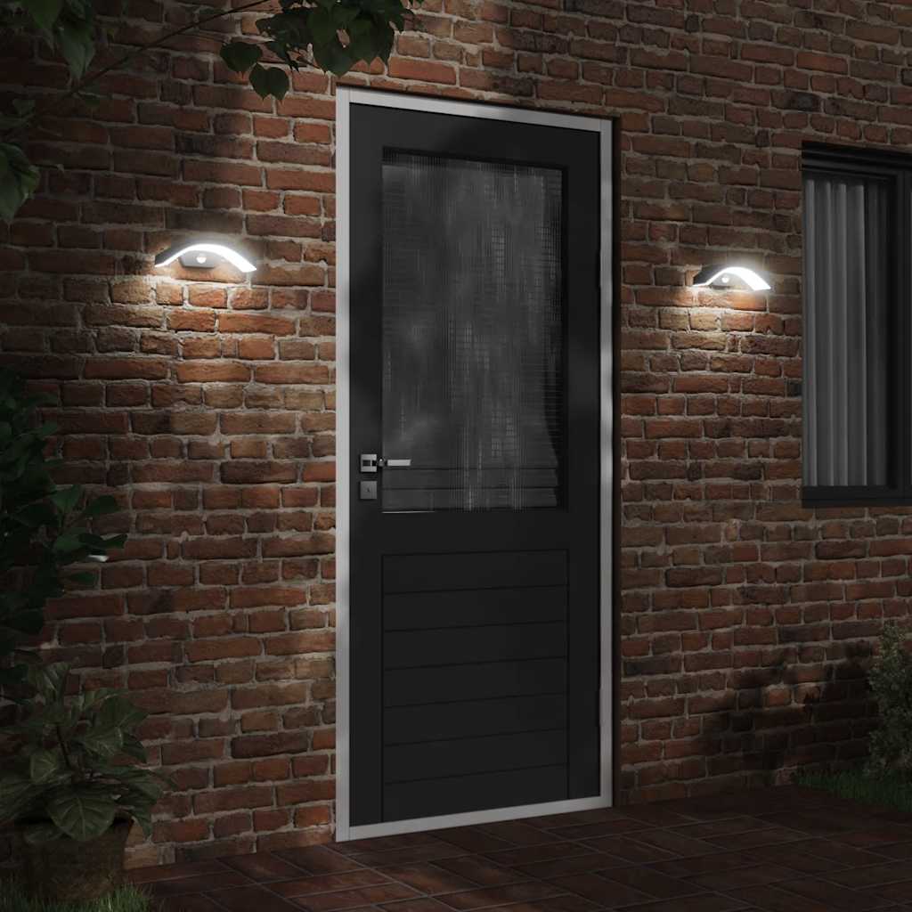 Vidaxl buitenwandlamp led met sensoren gegoten aluminium zwart