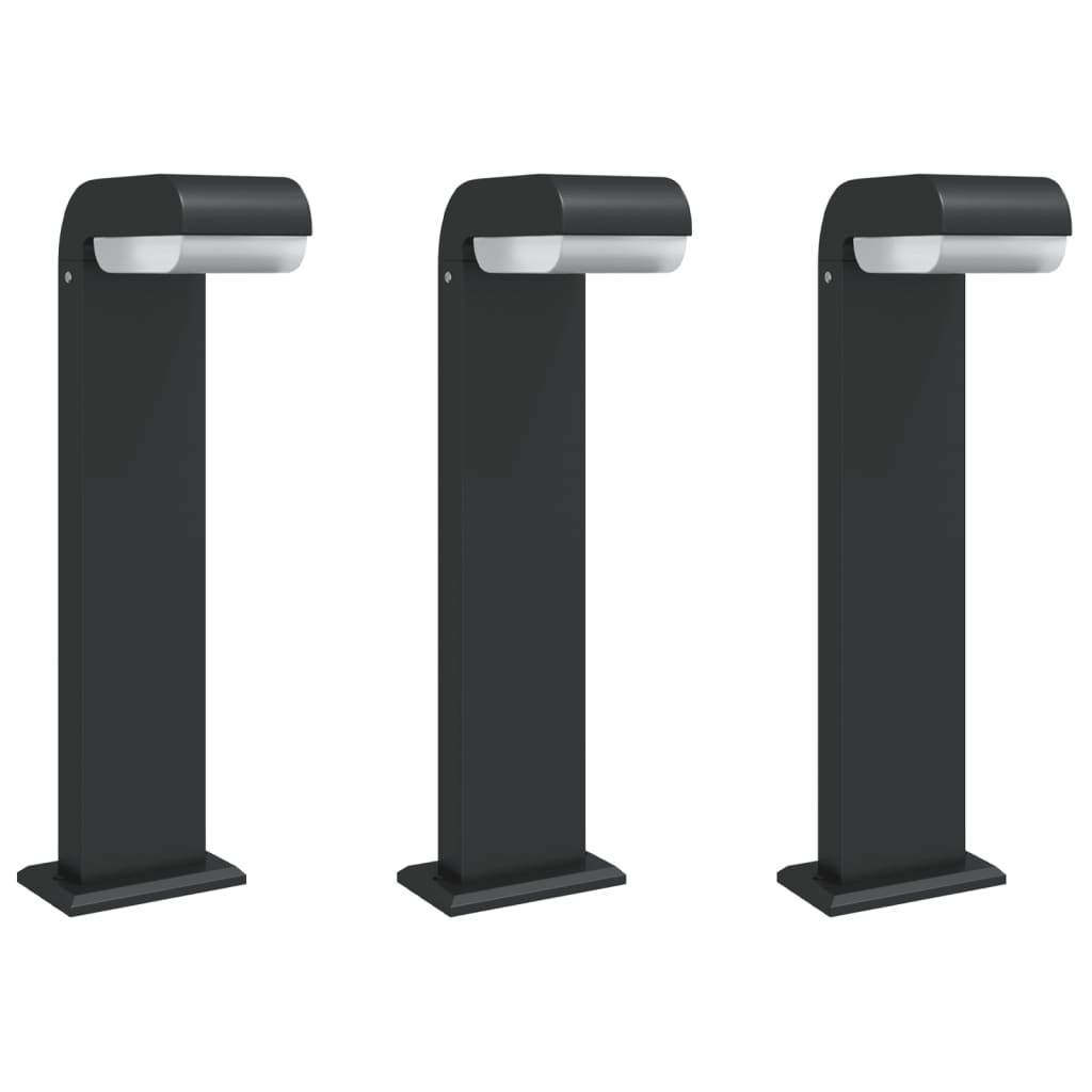 Vidaxl buitenlampen staand 3 st 50 cm gevuld aluminium zwart