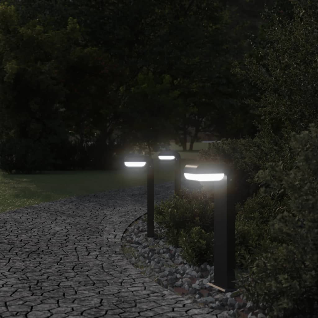 Vidaxl buitenlampen staand 3 st 50 cm gevuld aluminium zwart