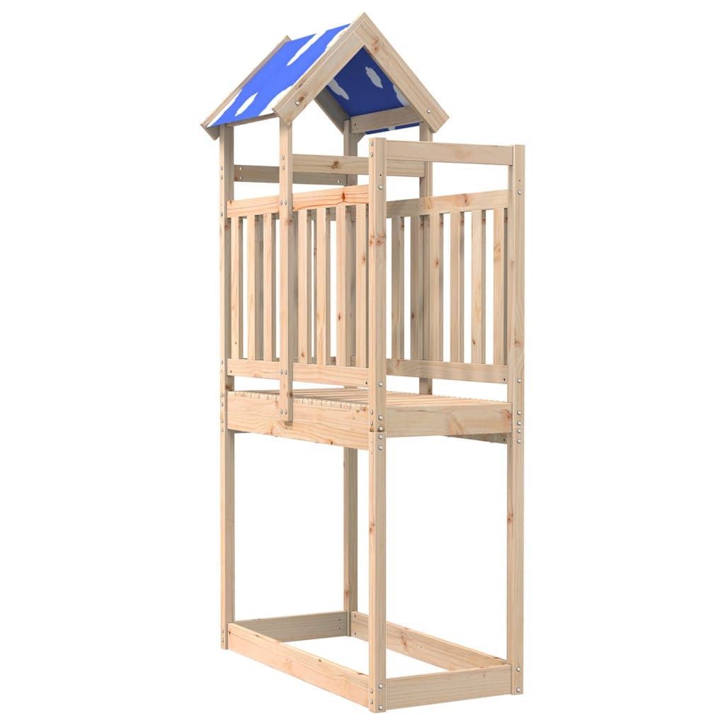 VidaXL Speeltoren 110,5x52,5x215 cm massief groenhout