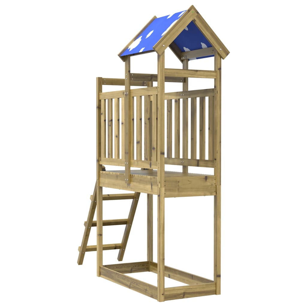 VidaXL Speeltoren ladder 110,5x52,5x215 cm geïmpregneerd groenenhout