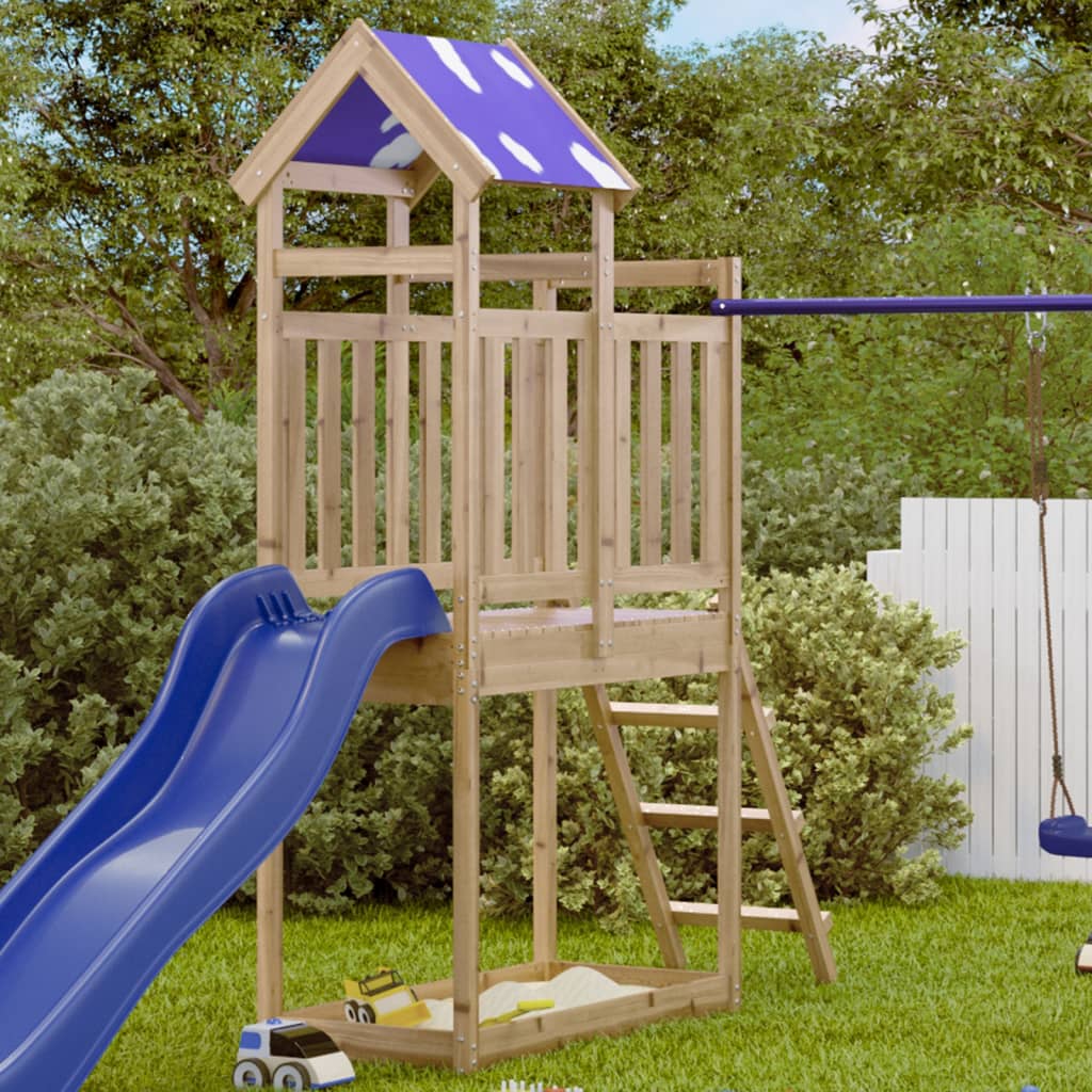 VidaXL Speeltoren ladder 110,5x52,5x215 cm geïmpregneerd groenenhout