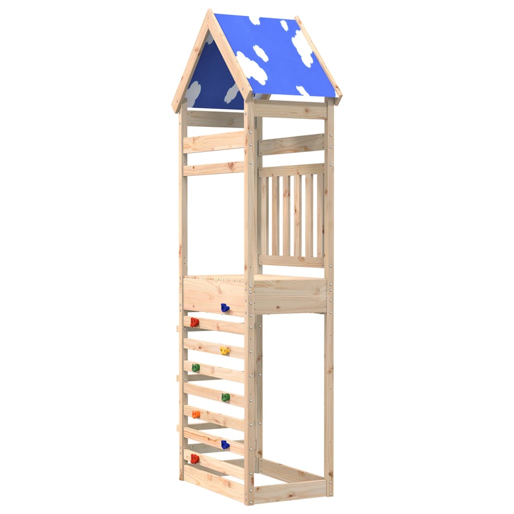 VidaXL Speeltoren met klimwand 85x52,5x265 cm massief groenhout