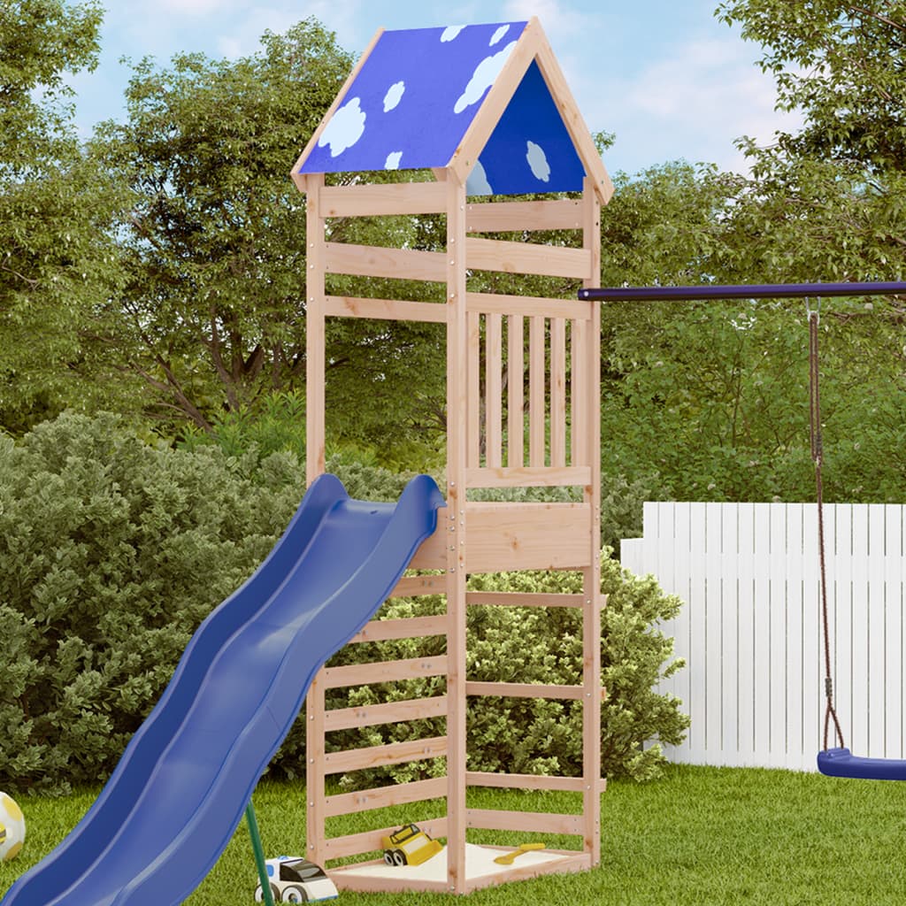 VidaXL Speeltoren met klimwand 85x52,5x265 cm massief groenhout