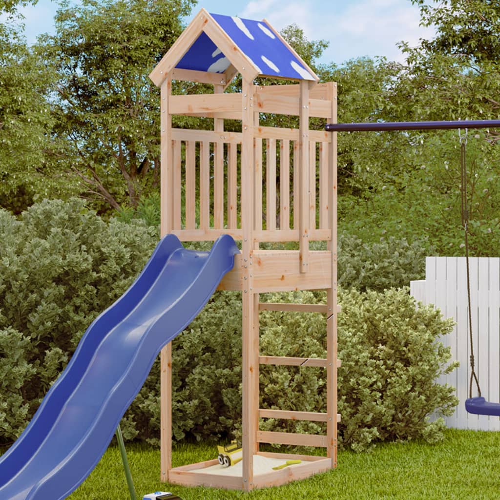 VidaXL Speeltoren 85x52,5x239 cm massief groenhout