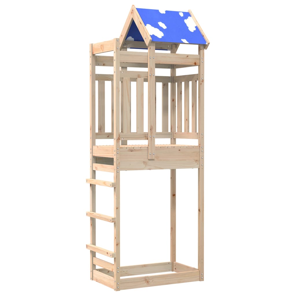 VidaXL Speeltoren 85x52,5x239 cm massief groenhout