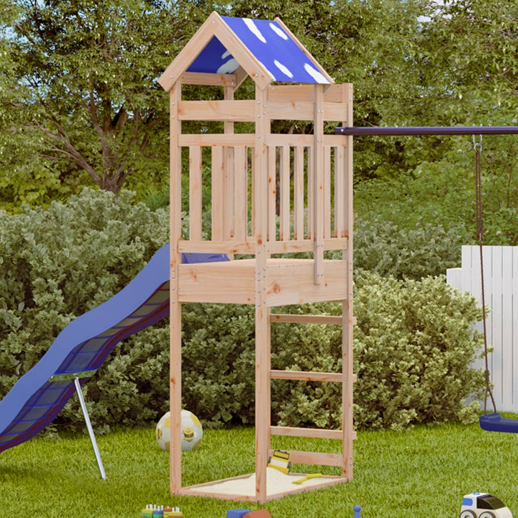 VidaXL Speeltoren 85x52,5x239 cm massief groenhout