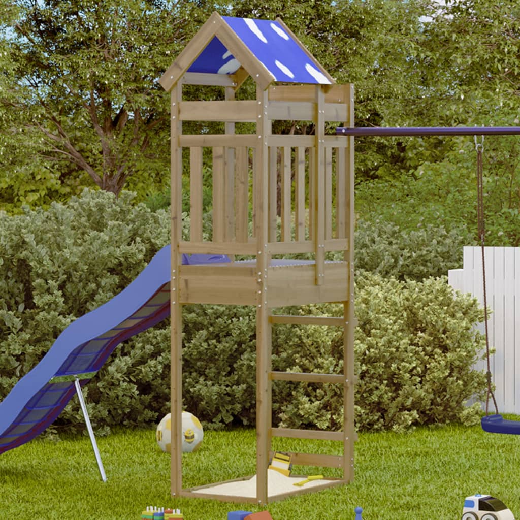 VidaXL Speeltoren 85x52,5x239 cm geïmpregneerd groenenhout